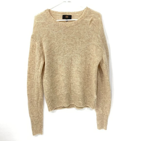 FRYE 100% Shetland Wool Women's Size L Pullover Sweater Beige - Picture 1 of 6